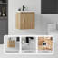 Meuble-lavabo flottant 16 po avec lavabo, porte à fermeture en douceur, évier en céramique, contreplaqué, chêne-36734448-36734449