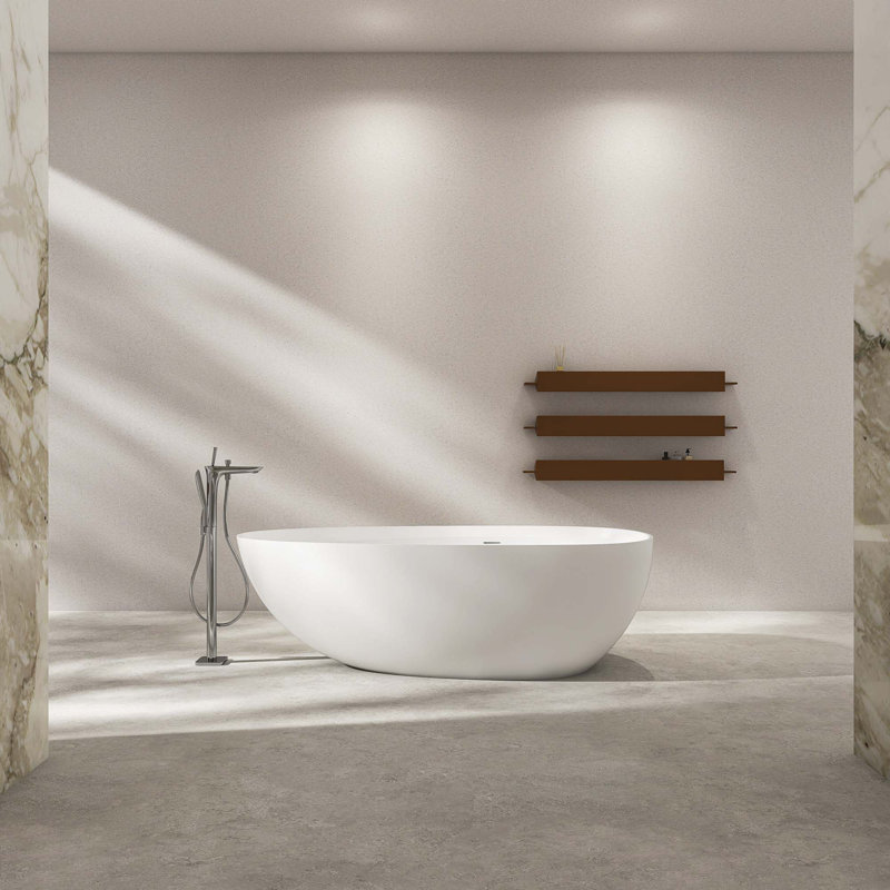 Baignoire autoportante 71 po en pierre artificielle à surface solide