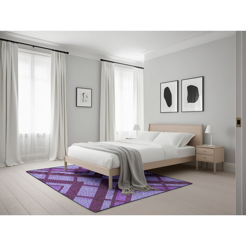 Tapis de zone mauve à motifs, Rectangle 5 pi x 7 pi