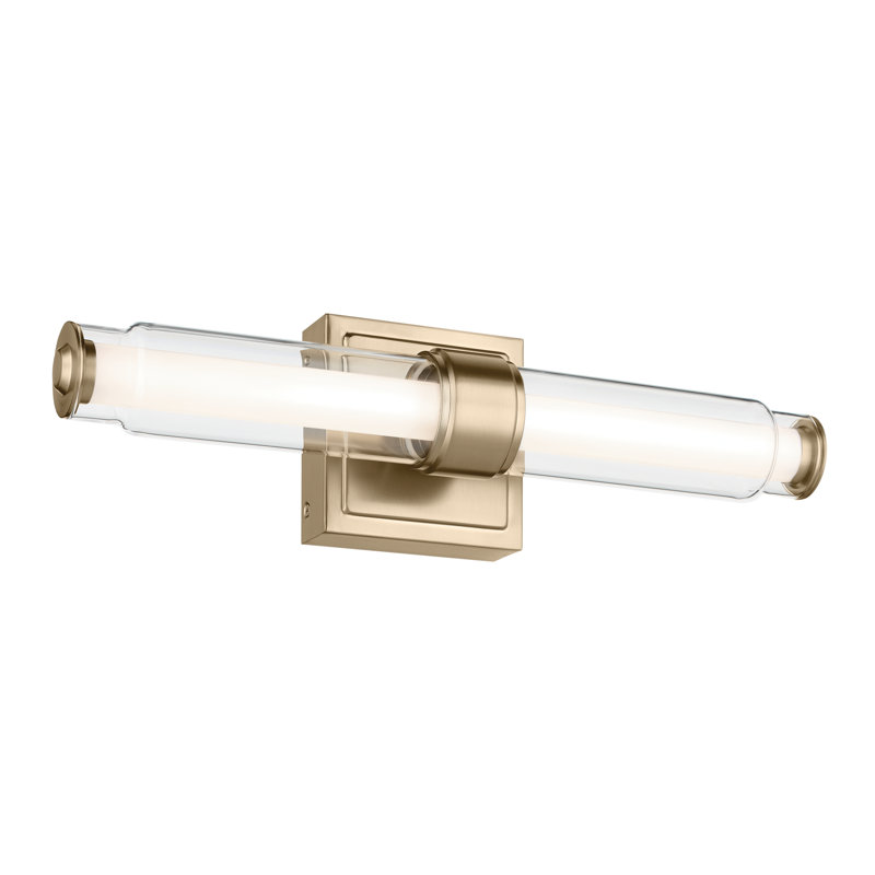 Petite barre de salle de bain linéaire 18,5 "à DEL avec verre transparent, Bronze