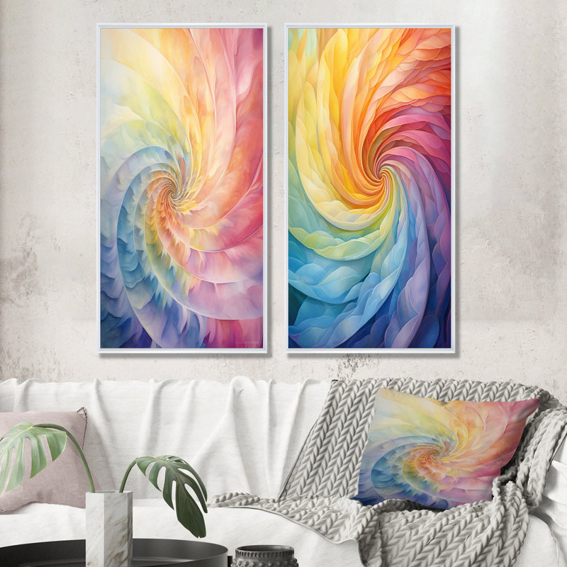 Grantville - ensemble de 2 reproductions d'art sur toile, Cadre blanc, H 32 po x l 33 po