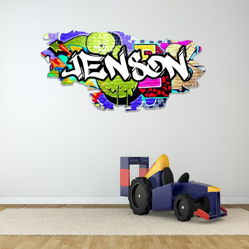 Adhésif décoratif nom graffiti personnalisé: art en vinyle Hip Hop personnalisé, autocollant de décoration de chambre amovible