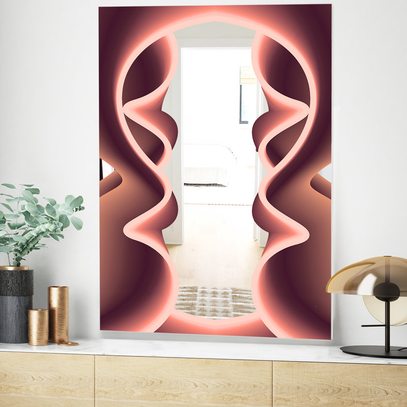 Miroir mural Mid-Century Nebulous Waves 2, H 39,4 po x l 29,5 po