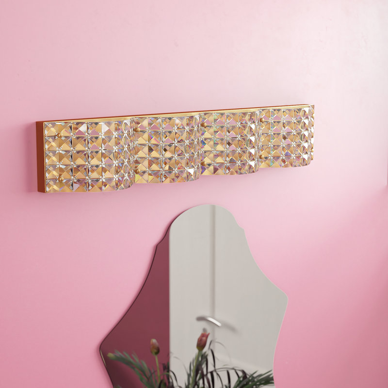 Falk Dimmable Bath Bar, Brass, 4.7" H x 26.8" W x 26.8" D, 4 Lights