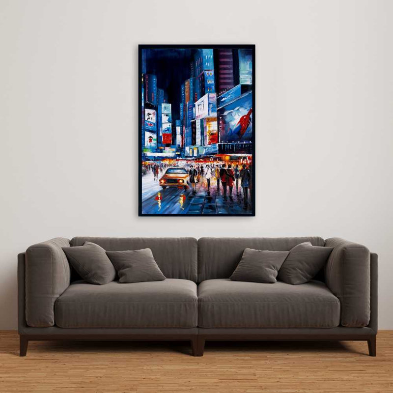 Toile Perspectives Times Square | Décoration murale, Bleu / bleu classique, H 37,25 po x l 25,25 po
