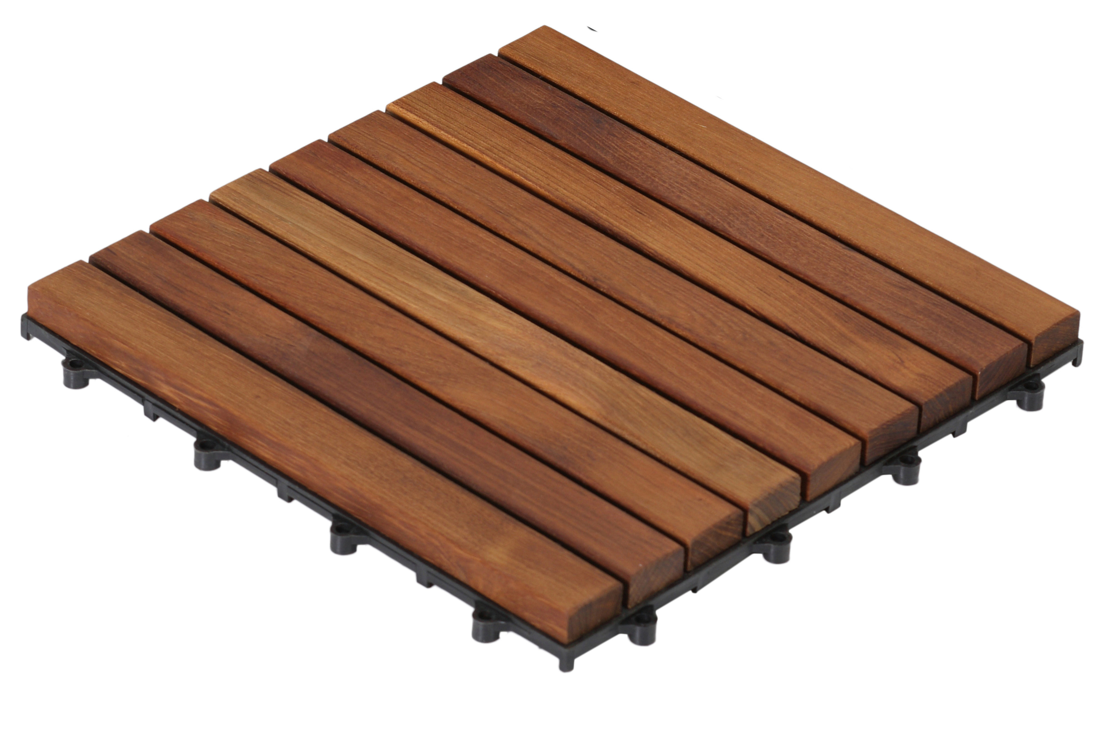 BareDecor EZ-Floor 12 x 12 Teak Wood Snap-In Deck Tiles in Oiled &  Reviews