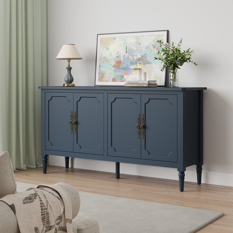 149.6cm Wide Solid Wood Sideboard, Blue