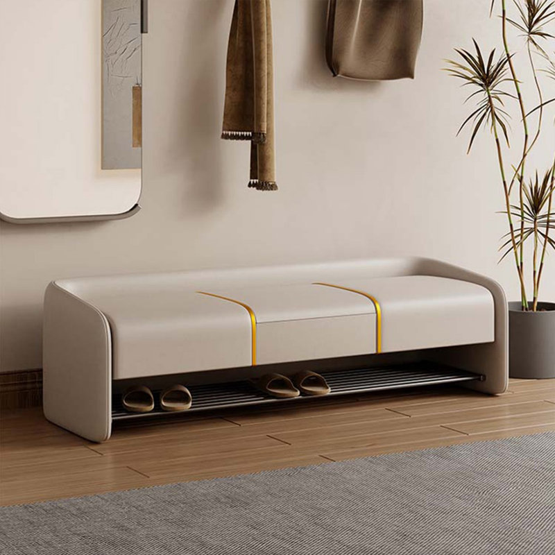 Banc rembourré beige, Beige