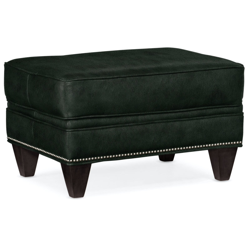 Reddish Ottoman, Gunmetal, Plantation, Anilina Hunter Genuine Leather
