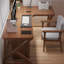 Bureau en bois massif en L noyer clair-109546082-109546080