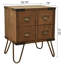 22.5" Tall Antique Style Storage End Table Side Table with 4 Drawers and Metal Hairpin Legs, Antique Walnut-703491976