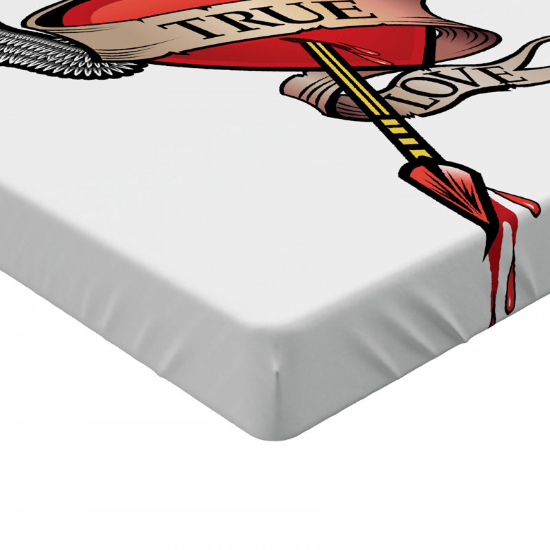 Tattoo Microfiber Fitted Sheet, Twin Fitted Sheet