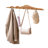 31.5" Mountain-Shaped Walnut Wall Coat Rack with 8 Brass Hooks, Modern Entryway Organizer-2030239440