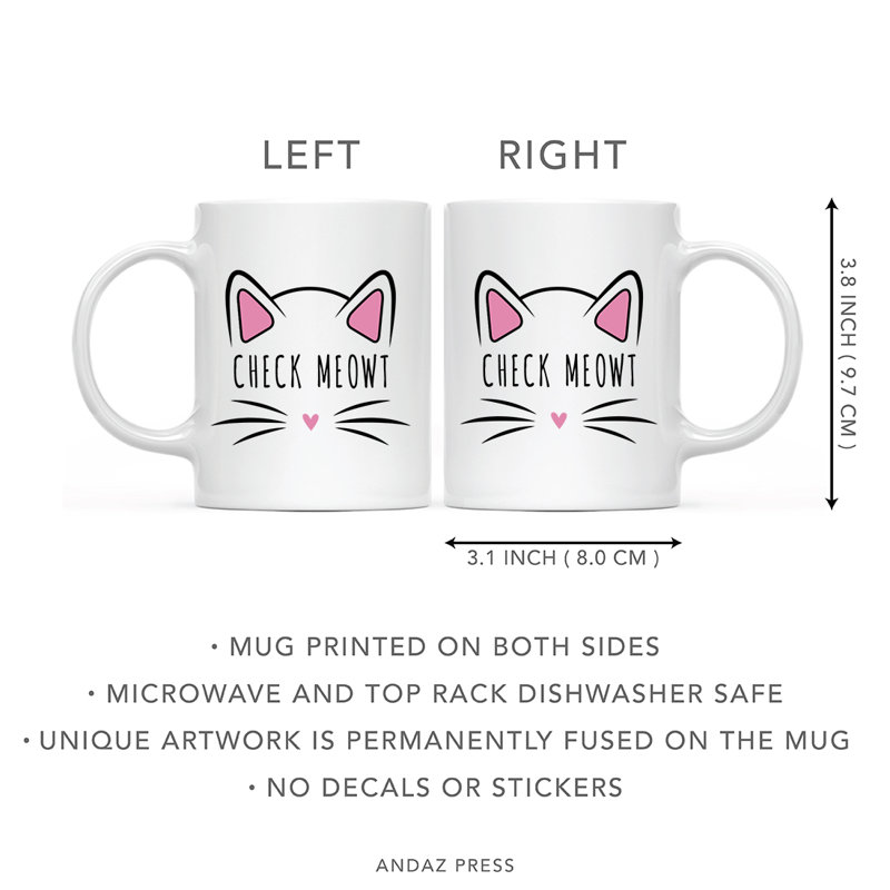 Tasse à café «Funny Cat Lover Naps», « Check Meowt » - Vérifiez le miaulement