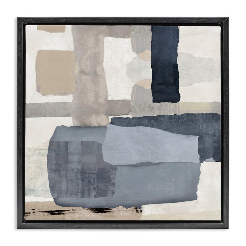 "Earthy Expressive", art par Jacob Q, Cadre flottant noir de jais, H 18 po x l 18 po