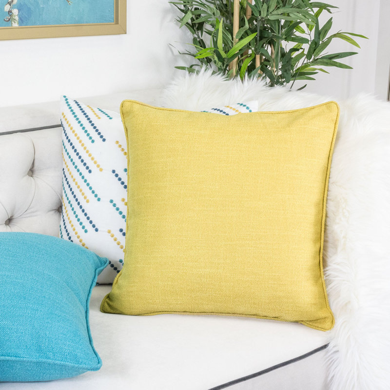 Shyrock Square Pillow Cover & Insert, Mustard