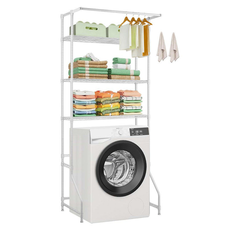 Steel Freestanding Bathroom Shelves, White