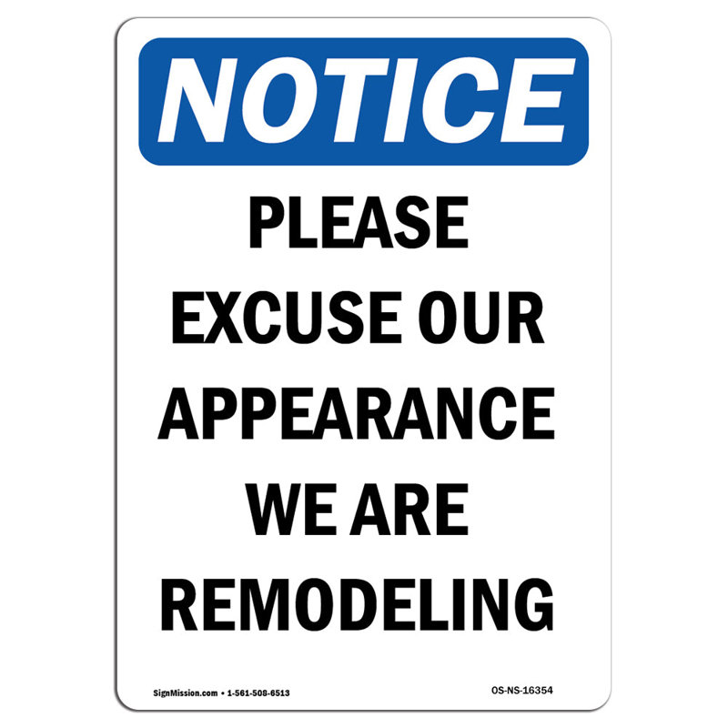 Veuillez excuser notre enseigne de rénovation d'apparence