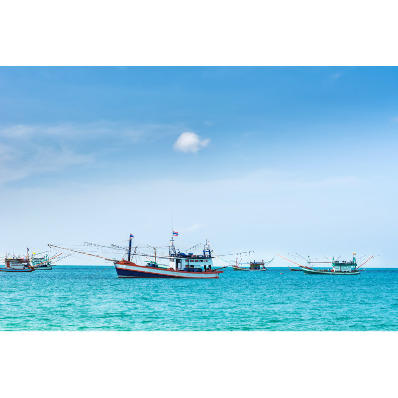 Berkeley Fishing Ships 1 Piece Wrapped Canvas Wall Art, 81cm H x 122cm W 3.8cm D