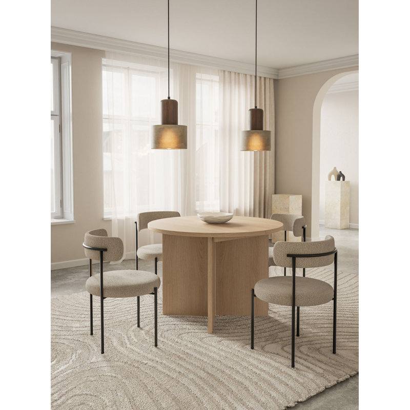 Extendable Round Dining Table, Cream