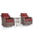 Outdoor Wicker Swivel Glide Chair Set with Cushions-2023520401