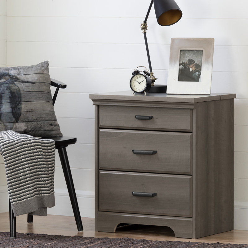 Versa 3 - Drawer Nightstand, Gray Maple