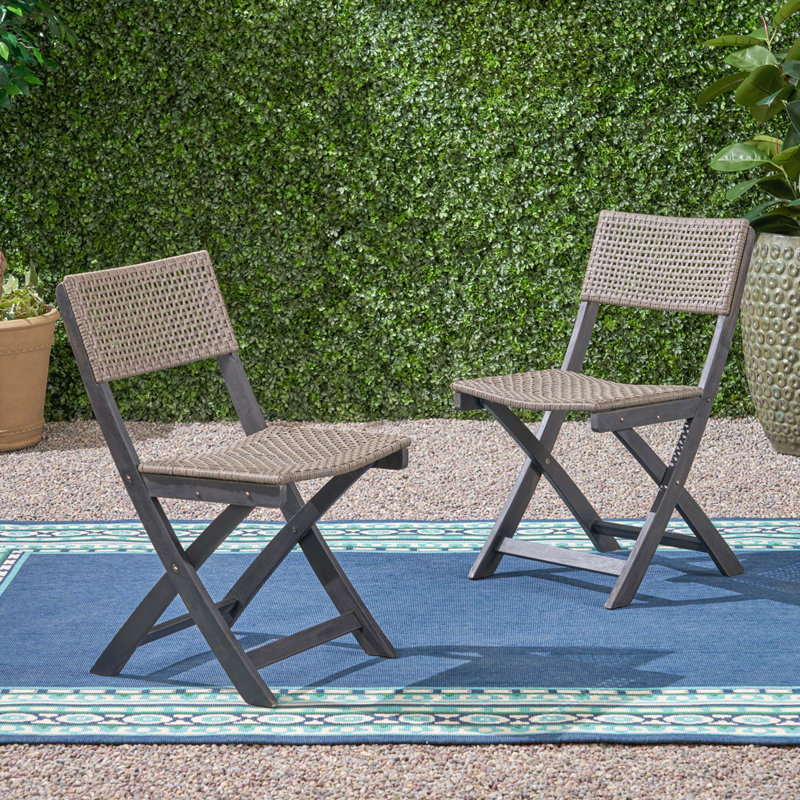Ensemble de 2 chaises de bistro d'extérieur, Gris