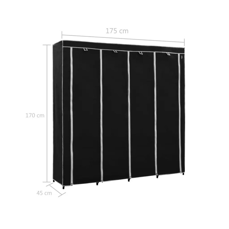 4 Door Wardrobe, Black