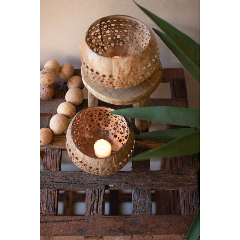 Ensemble de 2 pots à fleurs Kaloou fabriqués à la main avec détails sculptés pour l'intérieur et l'extérieur de 4,5 po de hauteur