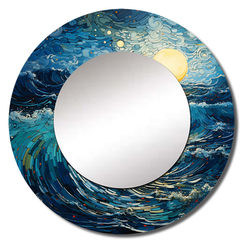 Saralie - Nautical & Beach Round Mirror Wall Decor, 36" x 36", Round