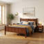 Base de lit plateforme en bois massif Lit de style campagnard en bois de pin, rangement sous le lit de 11,5 po, support de lattes robuste, cadre de lit moderne pour économiser de l'espace-1561287997-1561287987