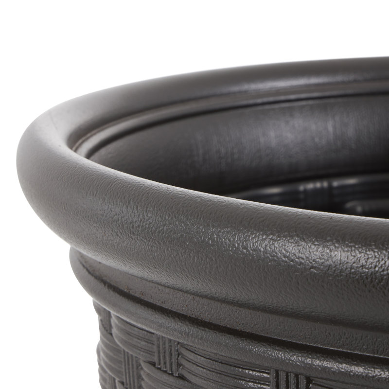 Jardinière décorative en résine tressée 22 pouces Suncast Sonora, Java (paquet de 2), H 15,75 po x l 18 po x P 18 po
