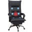 Chaise de bureau en microfibre avec massage, chaleur, repose-pieds, gris