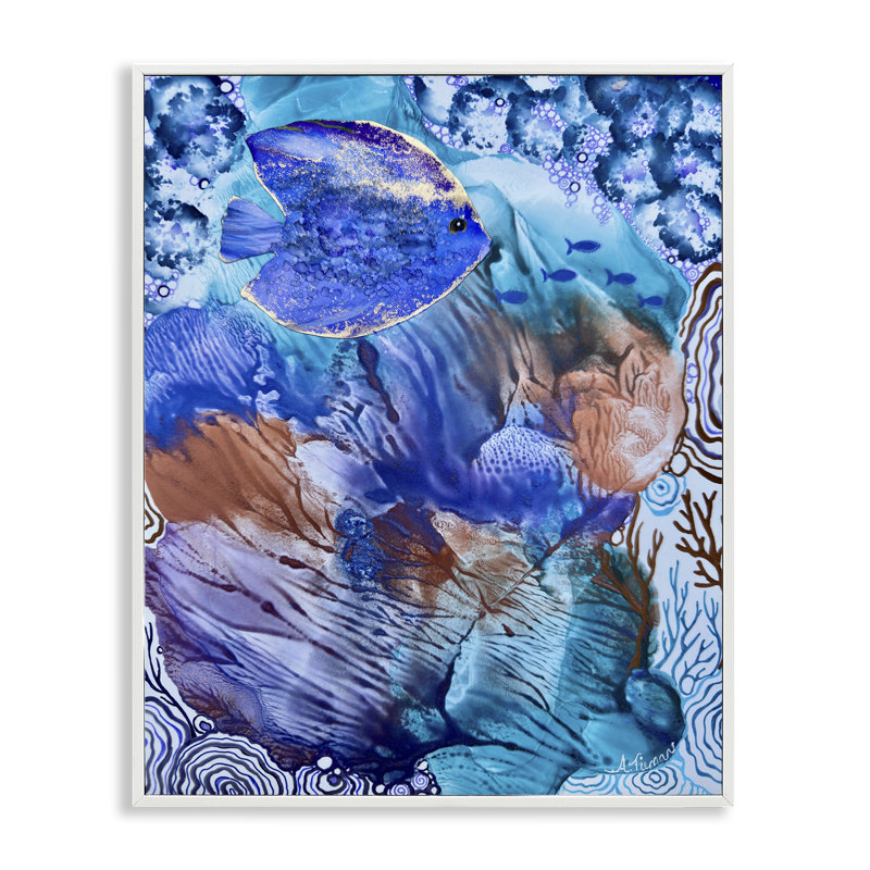 Giclée encadrée, dessin par Amy Tieman, H 20 po x l 16 po, Giclée encadrée blanc bord de mer