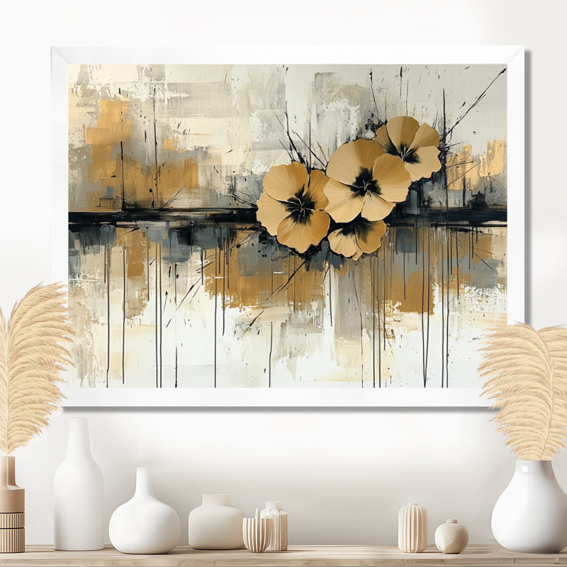 Minimalisme, désert, fleur des œillets II - œillets, art mural, H 24 po x l 32 po, Cadre simple, Blanc
