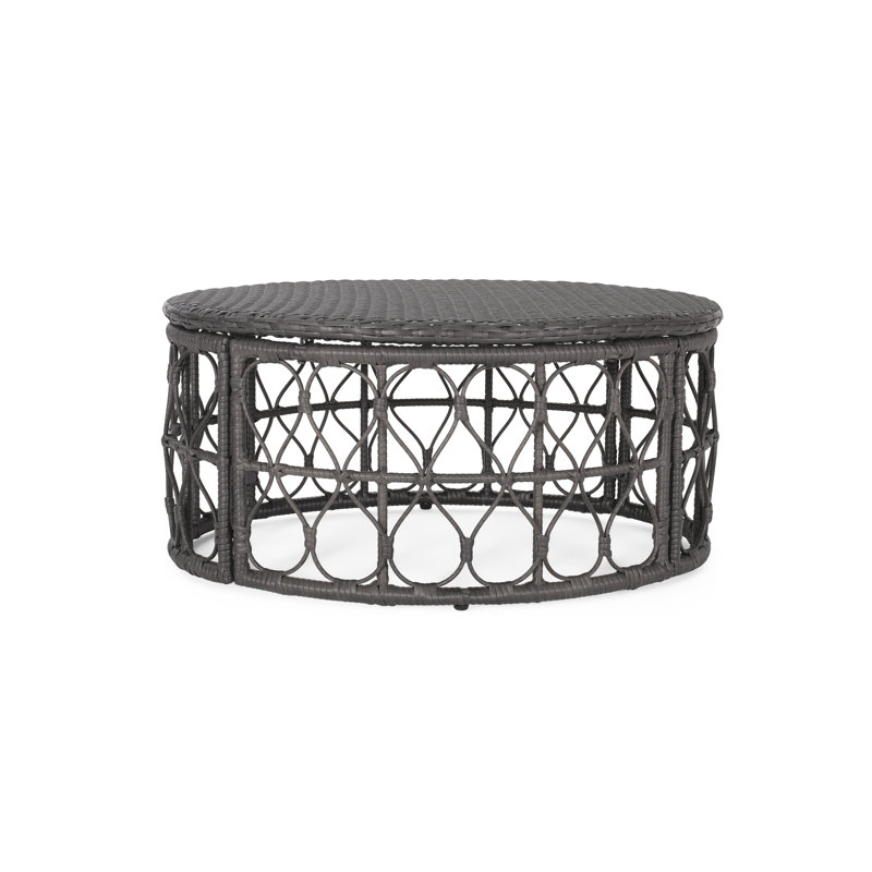 Boho-Inspired Wicker Weave Coffee Table