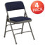 Curved Triple Braced & Double Hinged Upholstered Metal Folding Chair-812580639