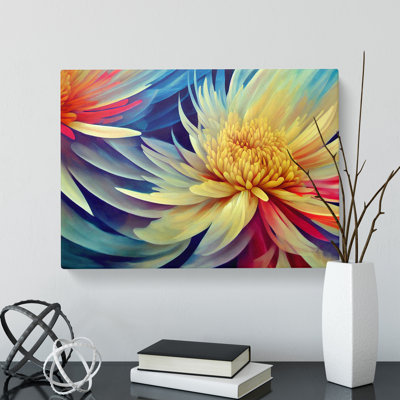 Beauteous Chrysanthemum Flowers - Wrapped Canvas