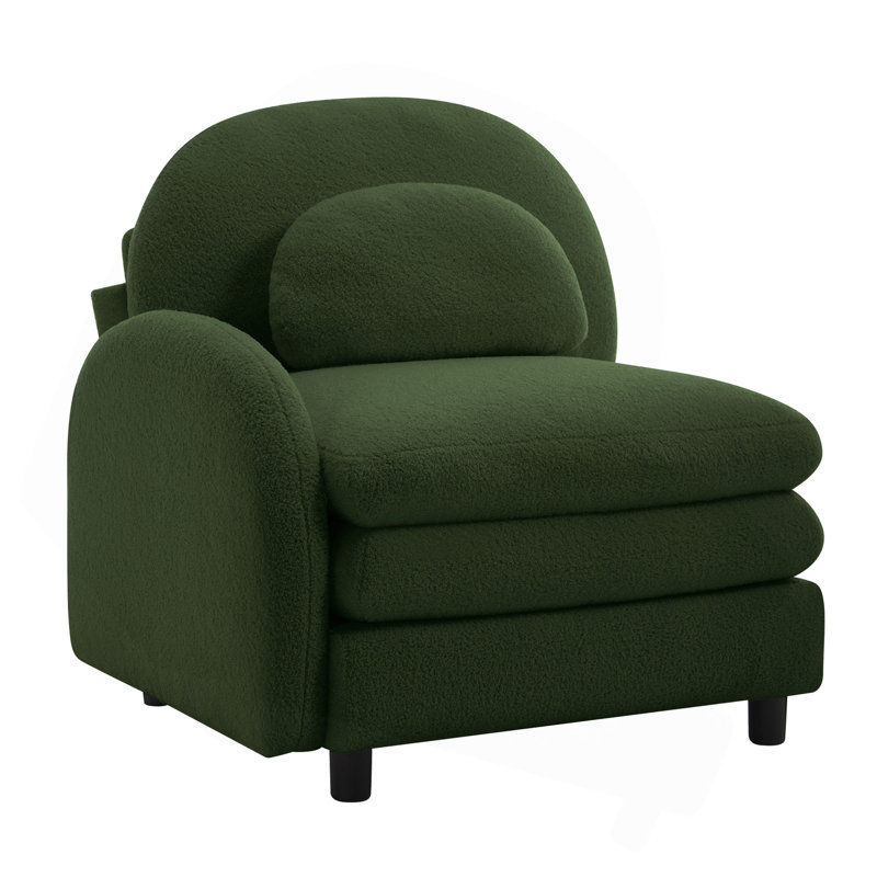 Canapé courbé en tissu VF Teddy, Vert