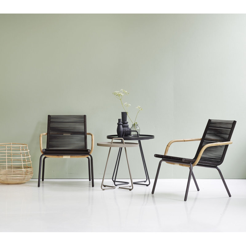 On-the-Move Outdoor Round Side Table, Black, 20.5"