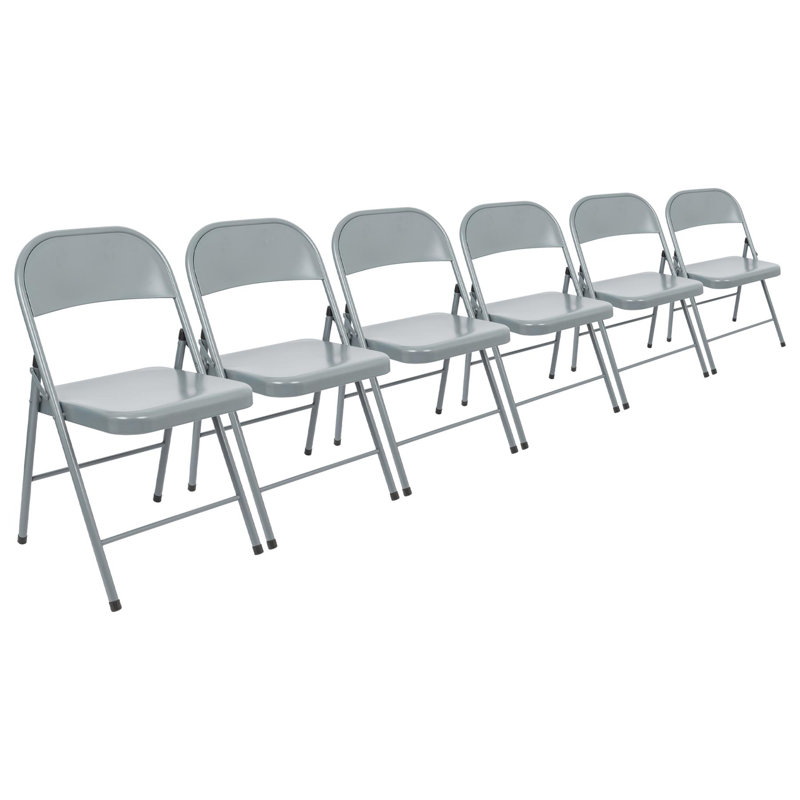 Harbour Housewares Metal  Folding Chair, Matte Grey