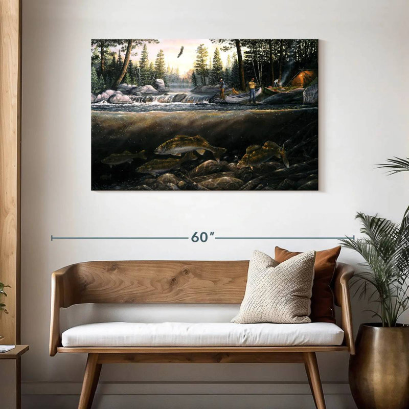 Brampt Fishing The Falls, 30" H x 45" W
