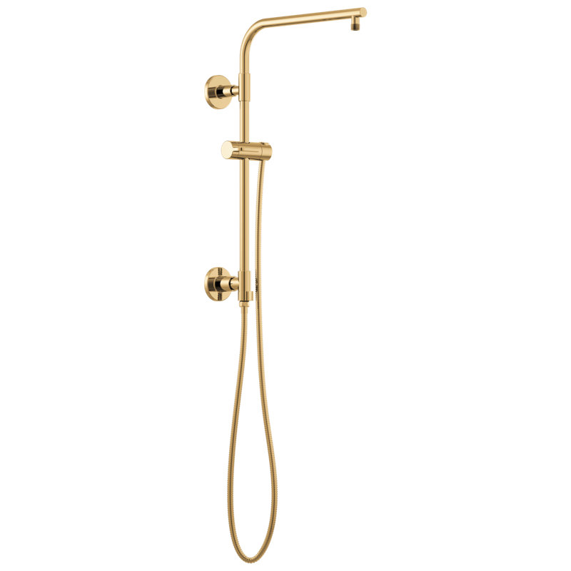 Essential™ Euro Round Shower Column, Polished Gold