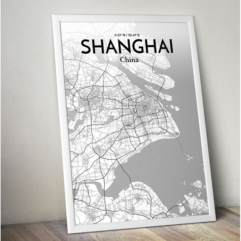 Shanghai City Map - No Frame Print, 70cm H x 50cm W x 0.13cm D
