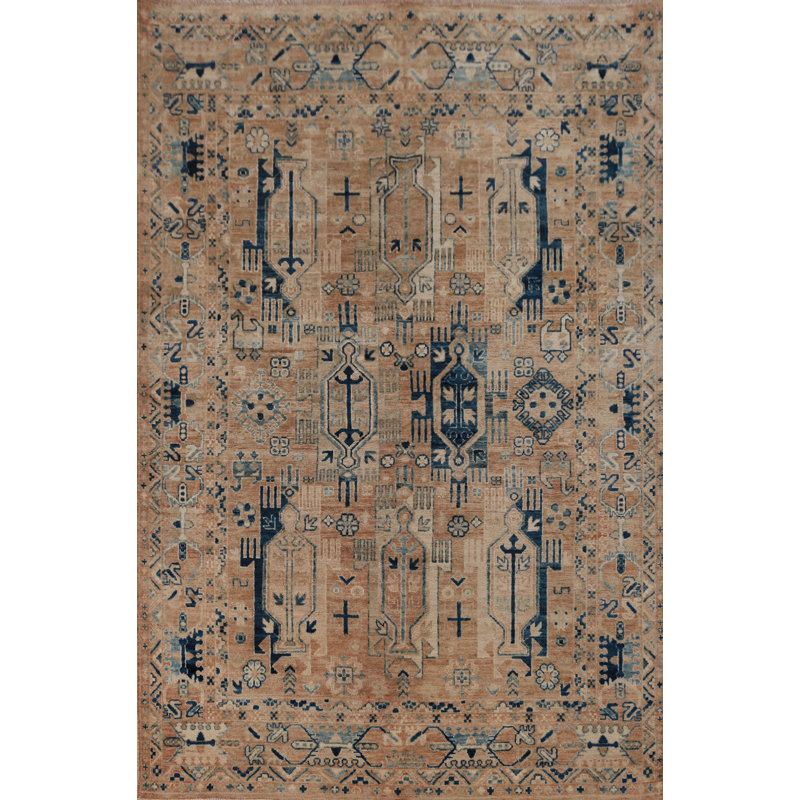 Vegetable Dye Wool Oushak Turkish Rug 5x7