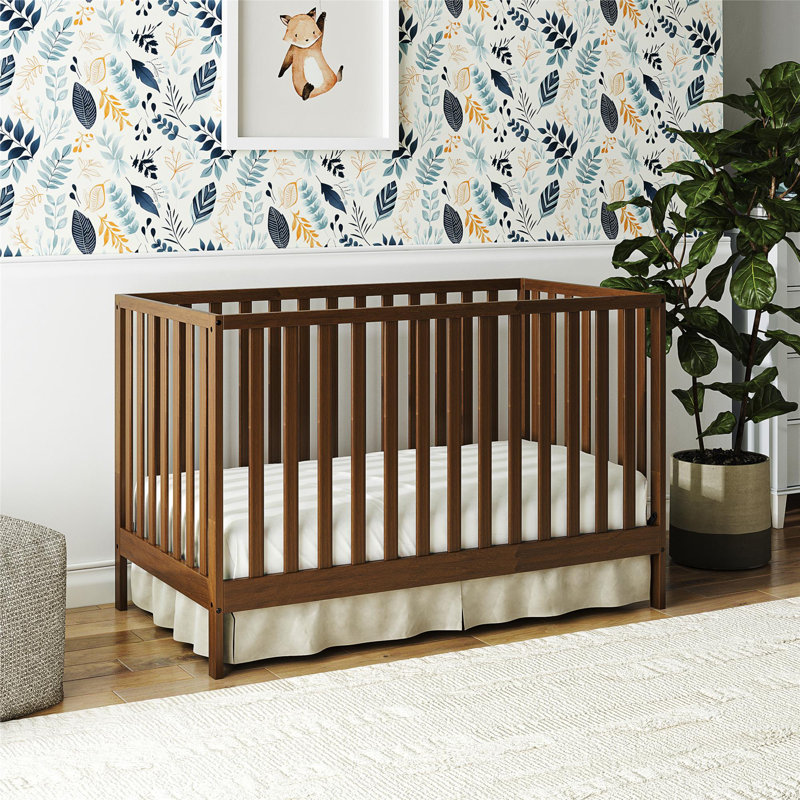 Lit de bébé convertible 3-en-1 Juaniqua, Noyer