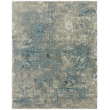 Abstract Area Rug in Blue