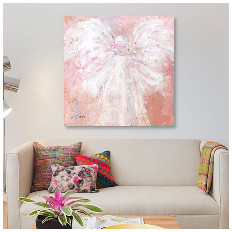 "sous mes ailes" , impression sur toile, H 26 po x l 26 po x P 1,5 po, Toile tendue, Pas de tapis