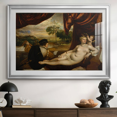 Venus and the Lute Player-Titian-Framed Print with Mat and glass-c. 1565–1570