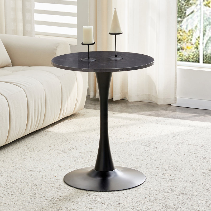 Table de salle à manger ronde (sans la chaise), H 28,3 po x L 23,6 po x l 23,6 po, Noir